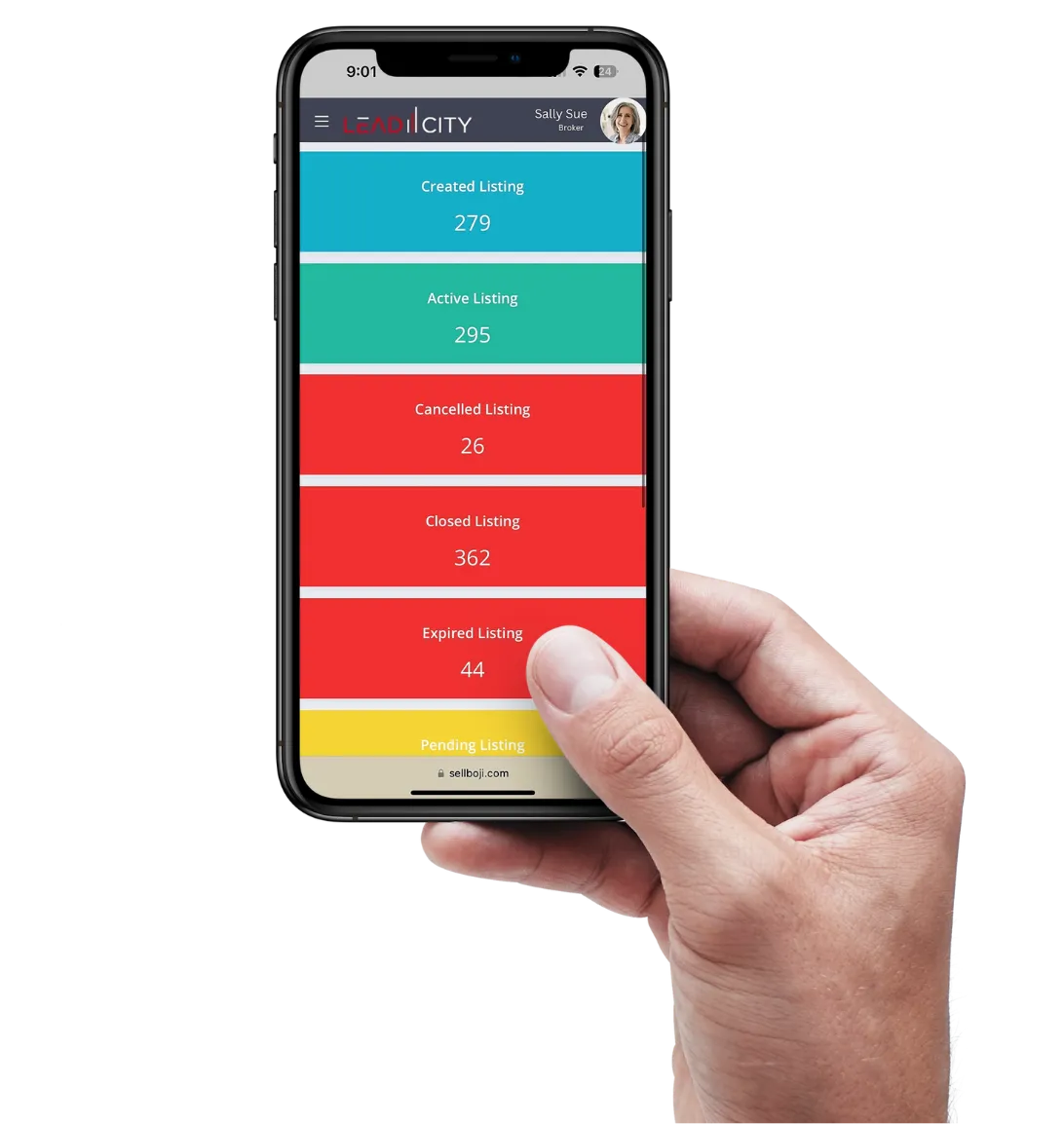 lead-city-dashboard-on-phone-in-hand